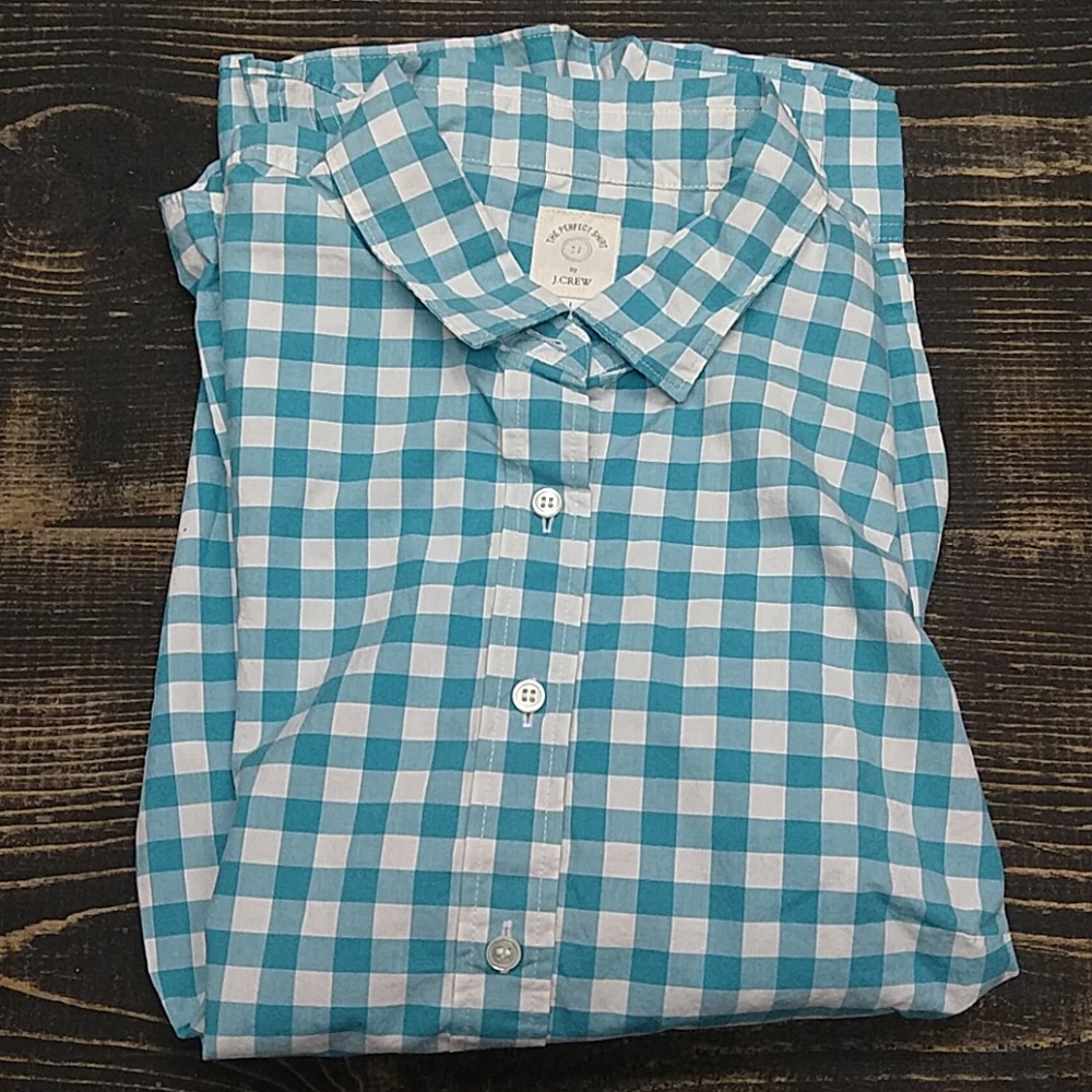 J. Crew | Blue & White Button Down Top